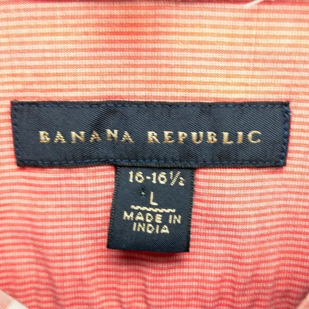 Banana Republic Short Sleeve Button-Up Shirts Men's Large 16 Lot of 2 Check Blue